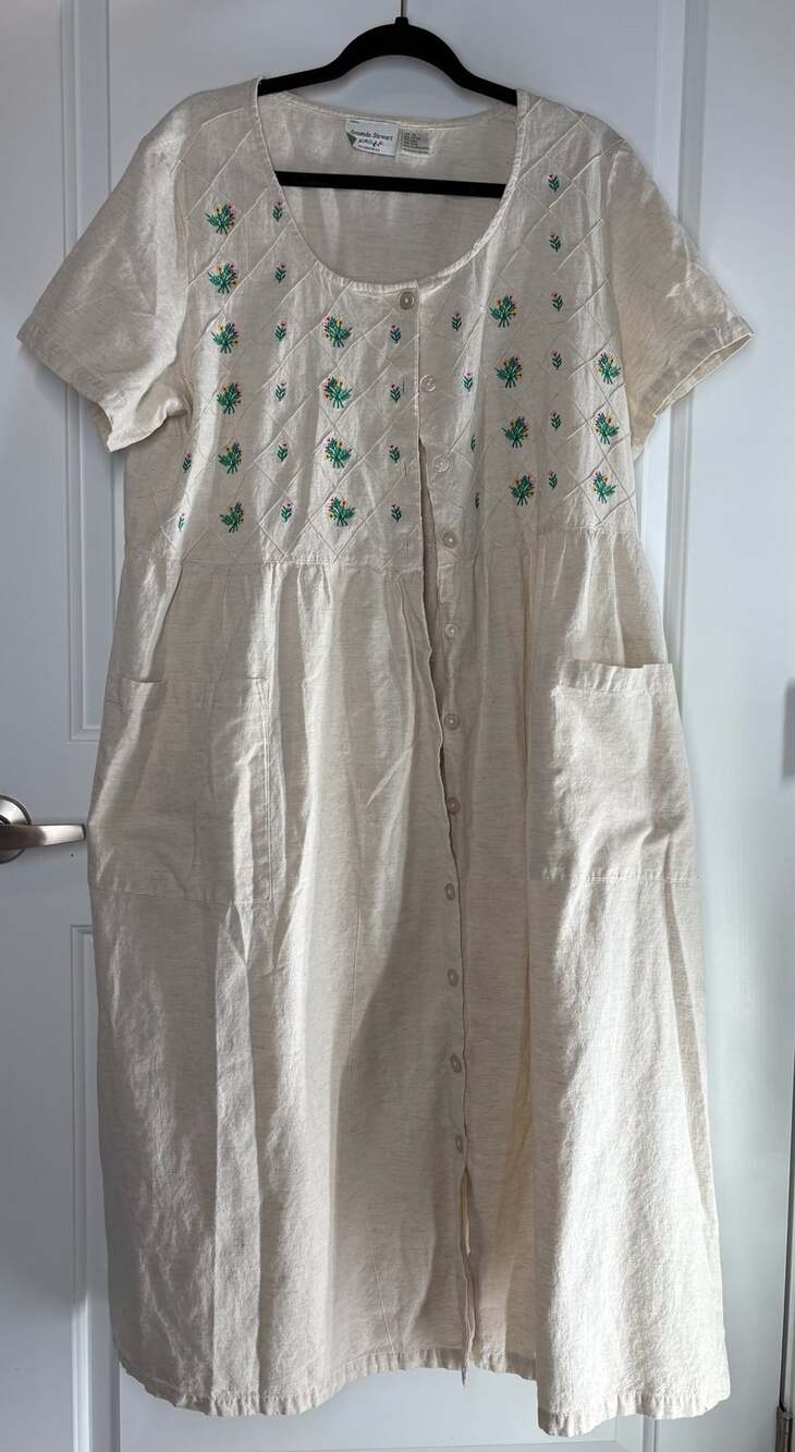 Vintage Amanda Stewart Embroidered Cottagecore Dress XL